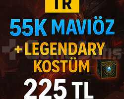 TR 55K MAVİ ÖZ + LEGENDARY KOSTÜMLÜ UNRANKED HESAP