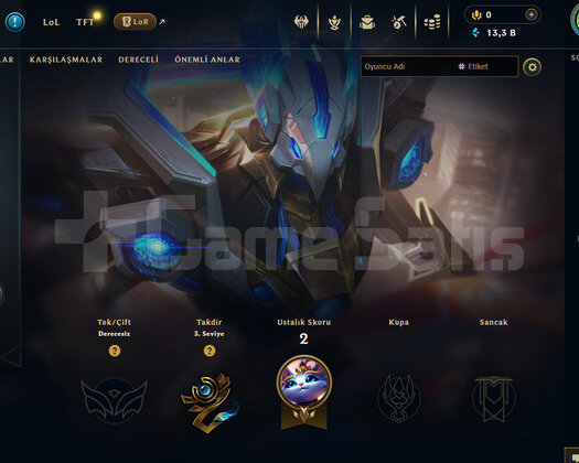 EUW Unranked | 1 Kostüm - 13K Mö | LoL Hesap