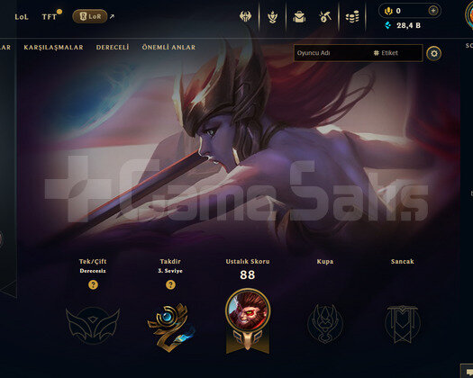 TR Unranked | 1 Kostüm - 28K Mö | LoL Hesap