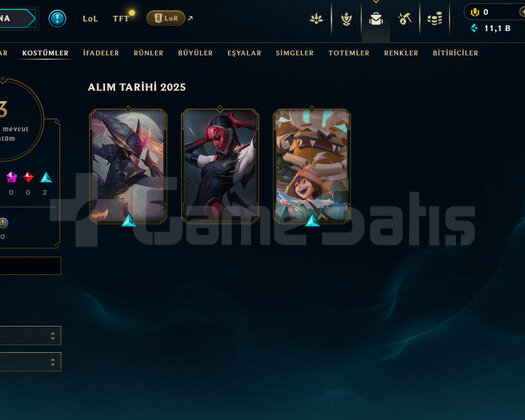 EUW Silver 1 | 3 Kostüm - 11K Mö | LoL Hesap