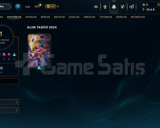 TR Unranked | 1 Kostüm - 32K Mö | LoL Hesap