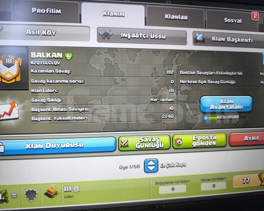 18 LEVEL BALKAN HARİKA İSİMLİ KLAN