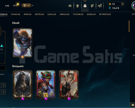 EUW 73 SKİN UNRANKED HESAP