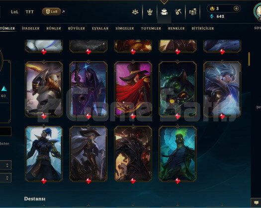 EUW 135 SKİN GÜMÜŞ HESAP - LOL