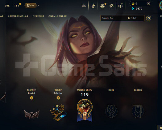 EUW Demir 1 | 4 Kostüm - 35 Hero | LoL Hesap