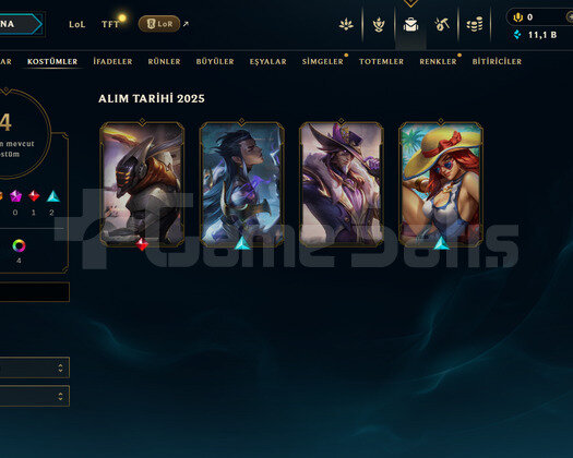 EUW Plat 3 | 4 Kostüm - 40 Hero | LoL Hesap