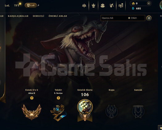 TR Esnek Gold 2 | 2 Kostüm - 50 Hero | LoL Hesap