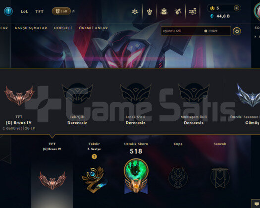 TR 104 SKİN UNRANKED HESAP