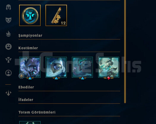 TR Plat 3 | 4 Kostüm - 16K Mö | LoL Hesap