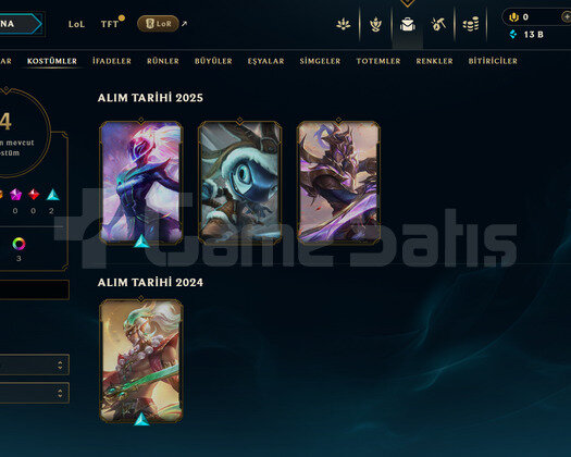 TR Silver 3 | 4 Kostüm - 13K Mö | LoL Hesap