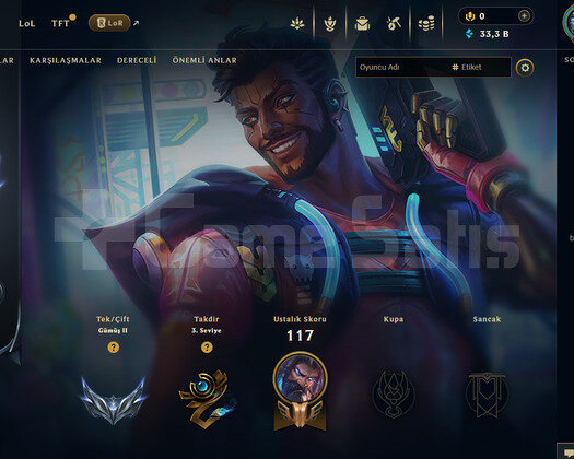 TR Silver 2 | 2 Kostüm - 33K Mö | LoL Hesap