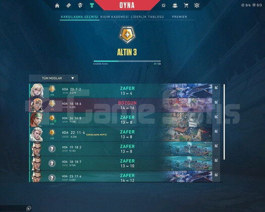 Gold3 Yüksek mmr Nick değiştirme Var