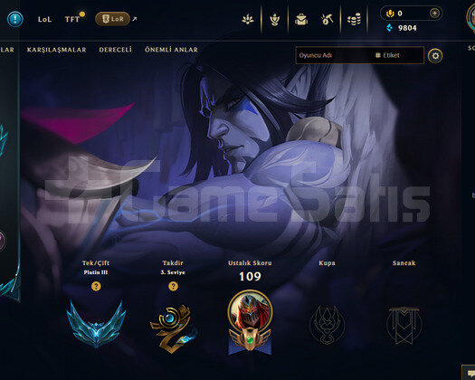 EUW Plat 3 | 7 Kostüm - 37 Hero | LoL Hesap