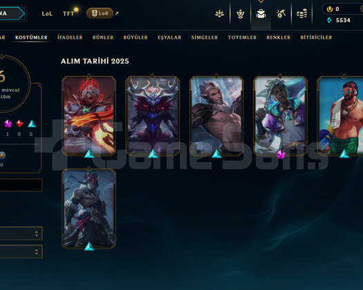 TR Gold 3 | 6 Kostüm - 26 Hero | LoL Hesap