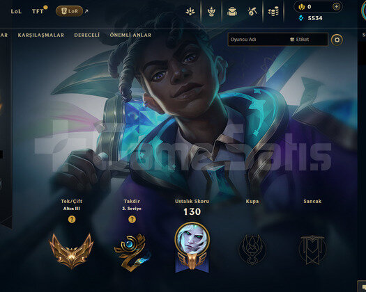 TR Gold 3 | 6 Kostüm - 26 Hero | LoL Hesap