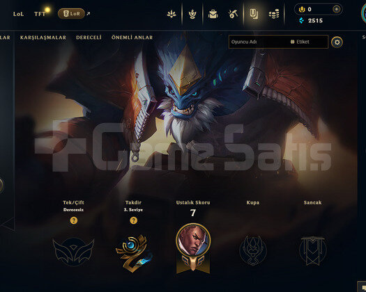 TR Unranked | 1 Kostüm - 29 Hero | LoL Hesap
