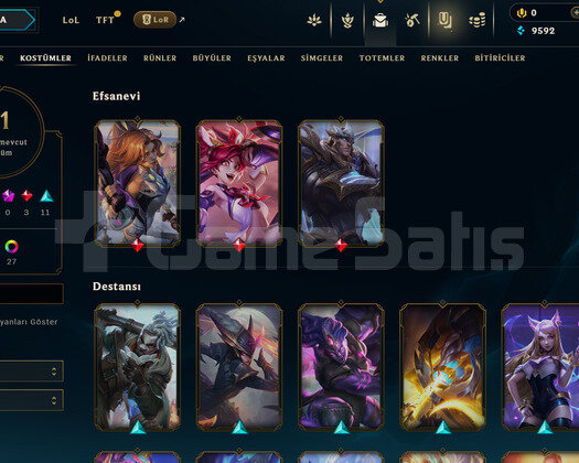 TR Gold 3 | 31 Kostüm - 85 Hero | LoL Hesap