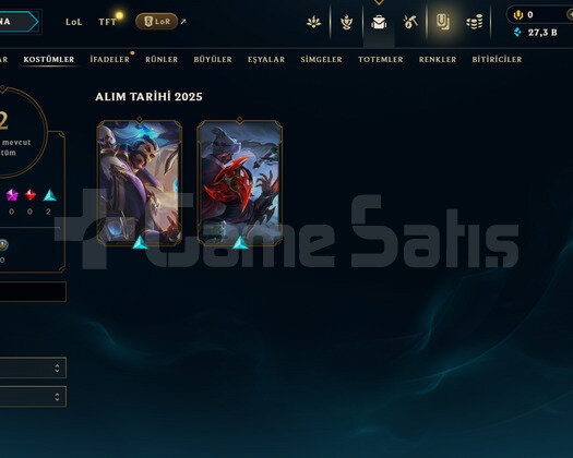 TR Plat 3 | 2 Kostüm - 27K Mö | LoL Hesap