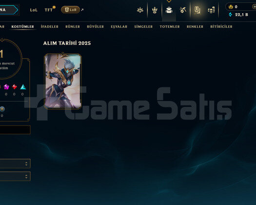 TR Plat 2 | 1 Kostüm - 22K Mö | LoL Hesap