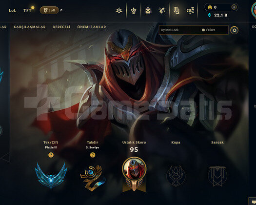 TR Plat 2 | 1 Kostüm - 22K Mö | LoL Hesap