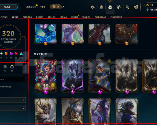 483 LEVEL / 320 SKIN / FULL HERO / +MAIL / +TEL