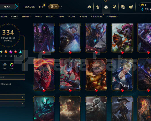 744 LEVEL / 334 SKIN / FULL HERO / +MAIL / +TEL