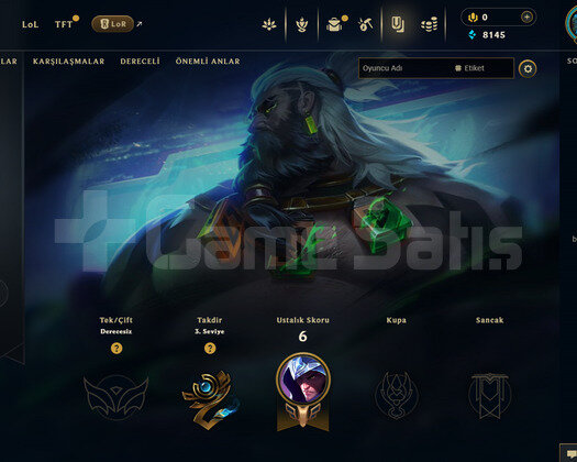 TR Unranked | 1 Kostüm - 22 Hero | LoL Hesap