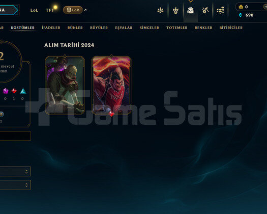 TR Esnek Plat 4 | 2 Kostüm - 25 Hero | LoL Hesap