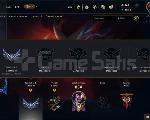 572 KOSTÜM 129K+ ÖZ 596 LVL UNRANKED MAİL HESAP