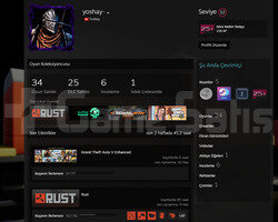 RUST DOLU DOLU 34 OYUNLU STEAM HESABI