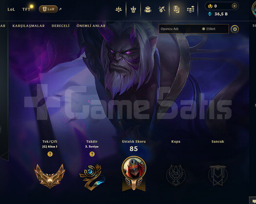 TR Gold 1 | 1 Kostüm - 36K Mö | LoL Hesap
