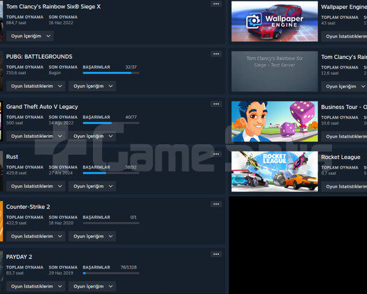 PUBG RANKED HAZIR RUST R6 STEAM 30 LVL HESAP