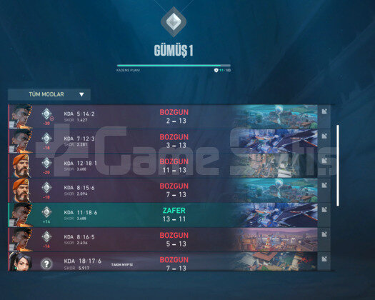 DÜŞÜK MMR GÜMÜŞ 1 HESAP TR