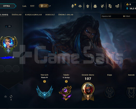 EUW P4 +38 LP GAİN FRESH HESAP +30 K MAVİ ÖZ
