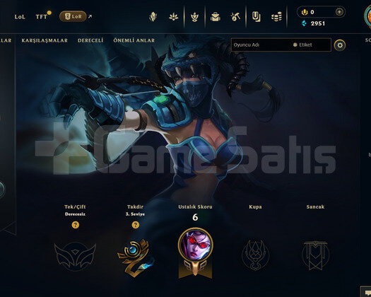 TR Unranked | 1 Kostüm - 26 Hero | LoL Hesap