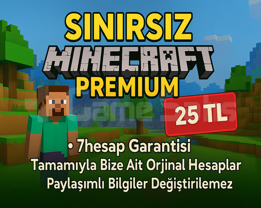 HIZLI TESLİM 3 Aylık Minecraft Premium - J&B&P