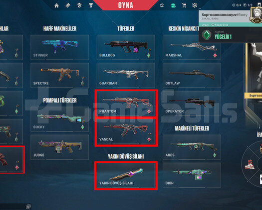 9 VANDAL//5 PHANTOM//4 BIÇAK//FULL+FULL/MAİNLİK AC