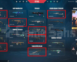 9 VANDAL//5 PHANTOM//4 BIÇAK//FULL+FULL/MAİNLİK AC