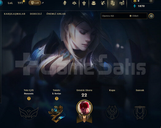 DERECELİ HAZIR / 1 YILLIK / EUW UNRANKED