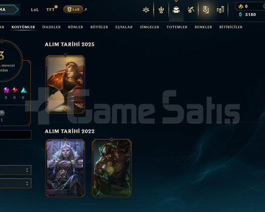 TR Unranked | 3 Kostüm - 28 Hero | LoL Hesap