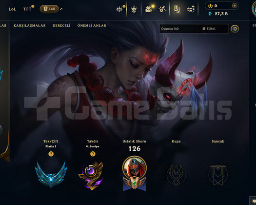 TR 61 WR Plat 1 | 3 Kostüm - 27K Mö | LoL Hesap