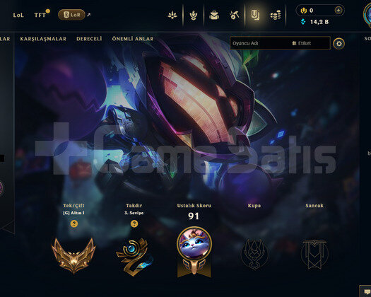 TR Gold 1 | 1 Kostüm - 14K Mö | LoL Hesap
