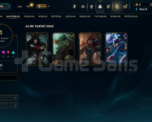 EUW Unranked | 4 Kostüm - 38K Mö | LoL Hesap