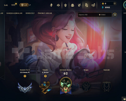 EUW Demir 4 | 6 Kostüm - 38 Hero | LoL Hesap