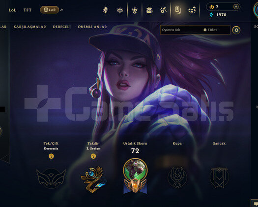 TR Unranked | 10 Kostüm - 38 Hero | LoL Hesap