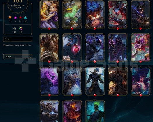 184 skin + 150 Hero Son sezon Master Bitirmiş 3