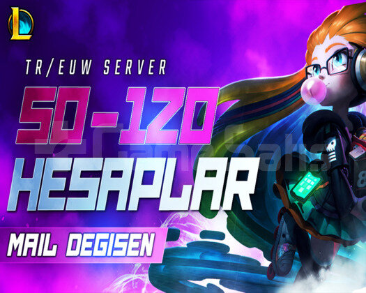 TR/EUW | 50-120 SKİN MAİL DEĞİŞEN LOL HESAP