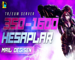 TR/EUW | 350-1600 SKİN MAİL DEĞİŞEN LOL HESAP