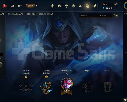 EUW Unranked | 1 Kostüm - 40K Mö | Dereceli Hazır