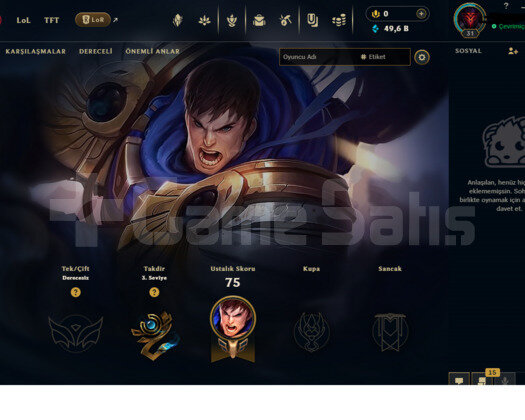 TR UNRANKED FRESH +45LP 22 ŞAMP 7 KOSTÜM 49.6K MÖ